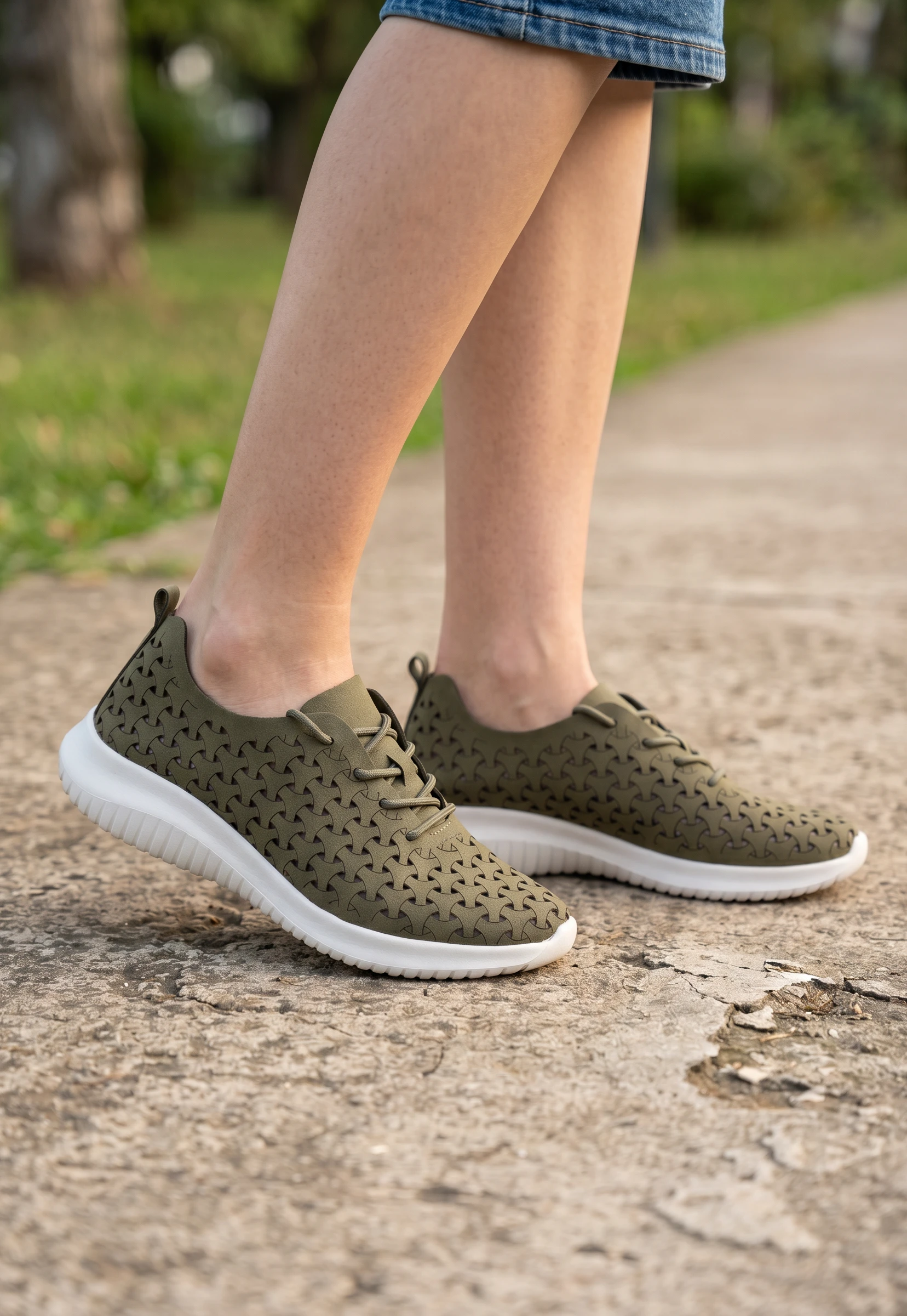 Deportivas ultraligeras calada Eoligeros – Eco Ligeros mod. LIBERTE de Microfibra en verde