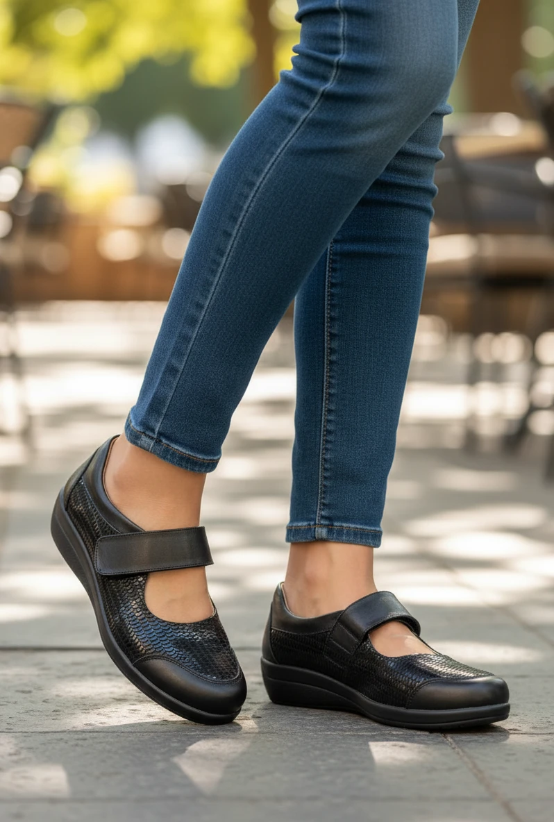 Mercedita confort Calzados Reno mod. 43625 de Licra en negro