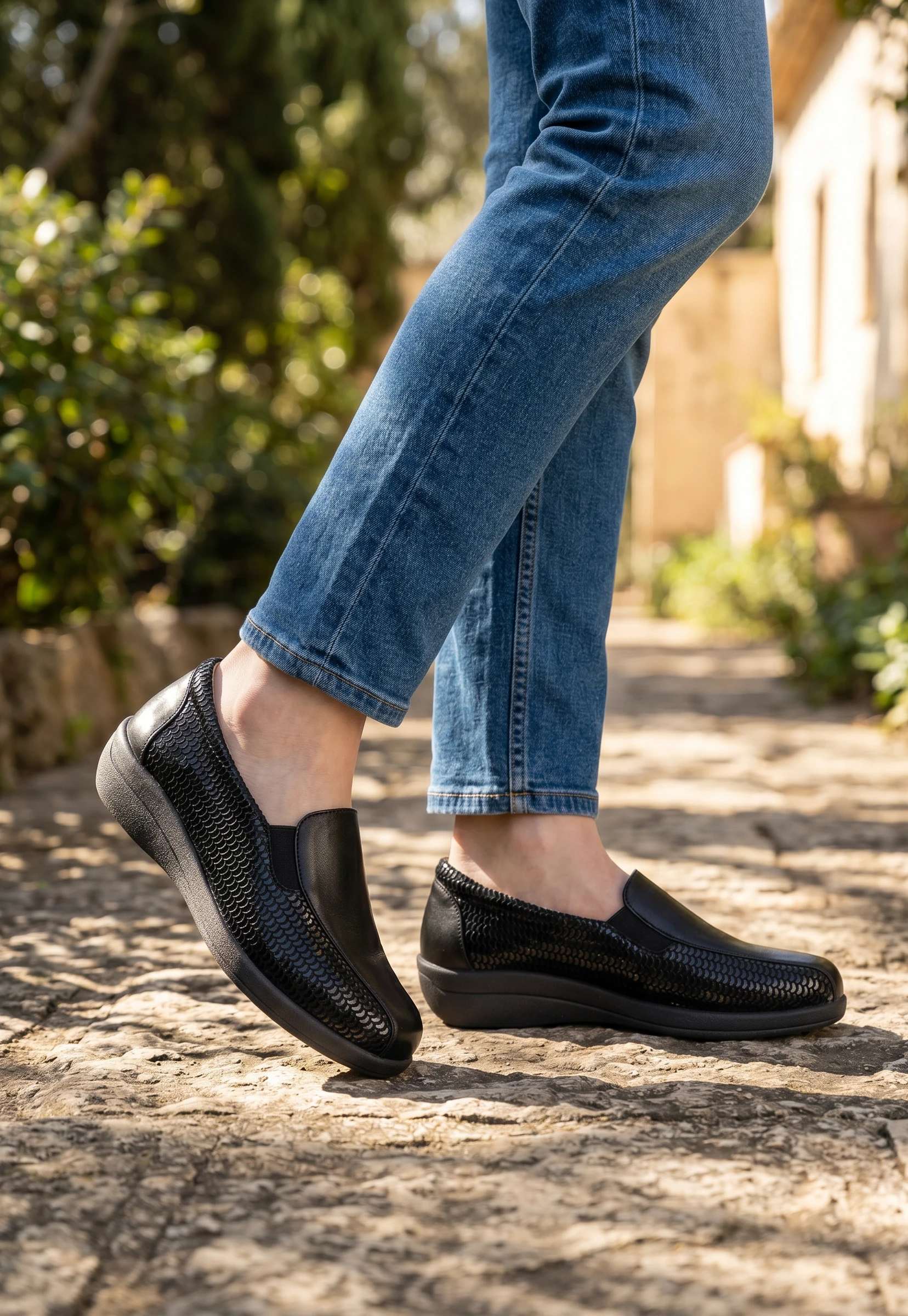 Copete elasticos Calzados Reno mod. 43624 de Microfibra en negro