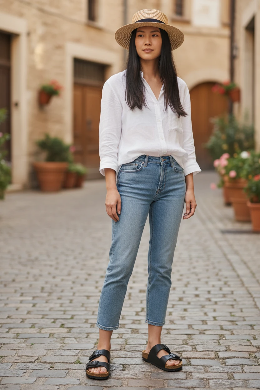 Sandalia hebillas Autenti mod. 11096 de Piel en negro