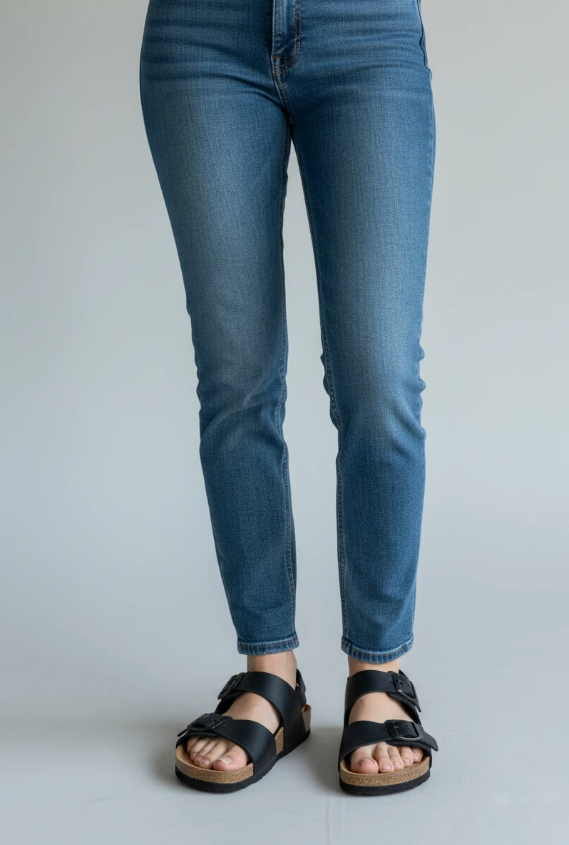 Sandalia bio tira Autenti mod. 10888 de Piel en negro