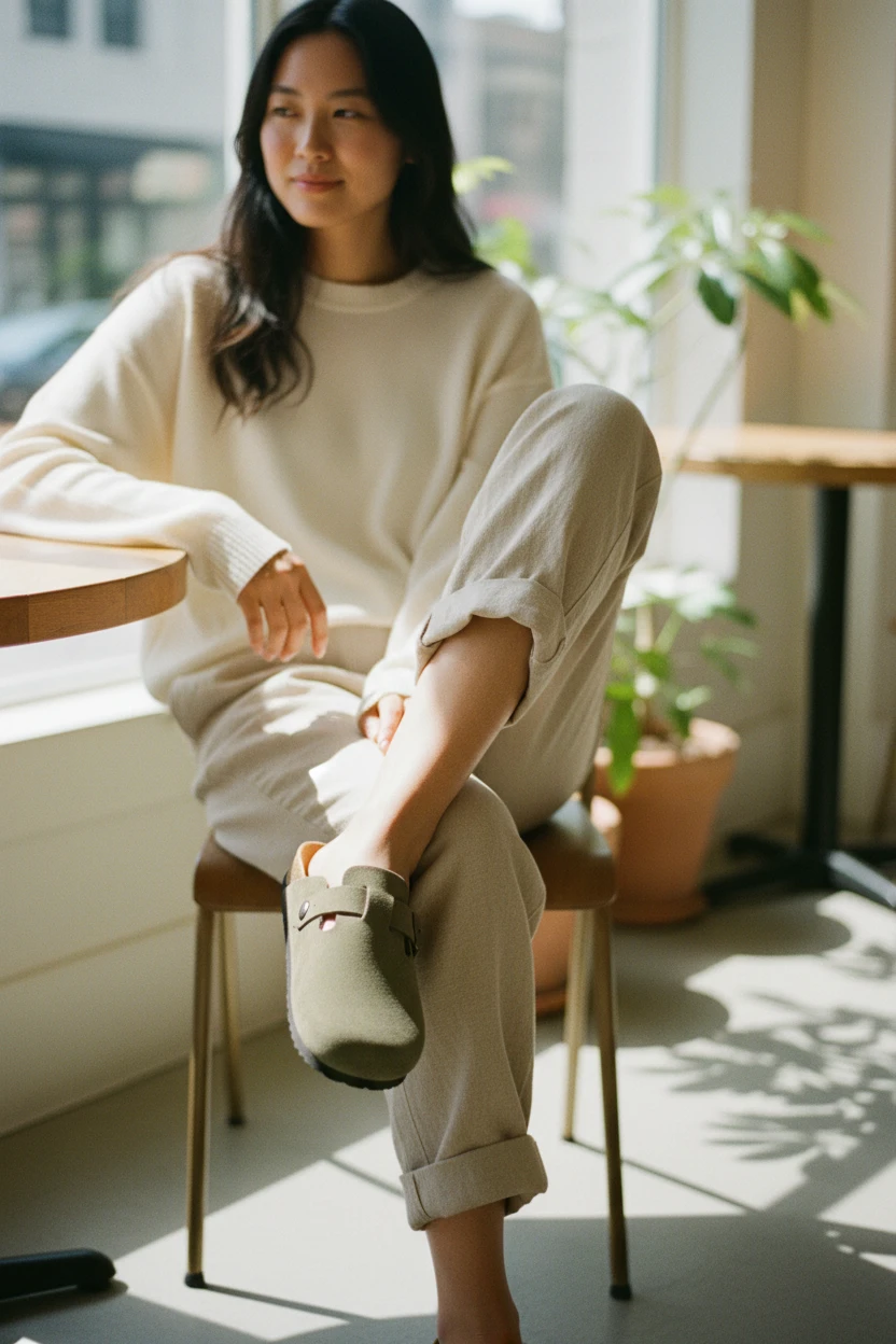 Zueco hebilla Autenti mod. 355 de Serraje en verde