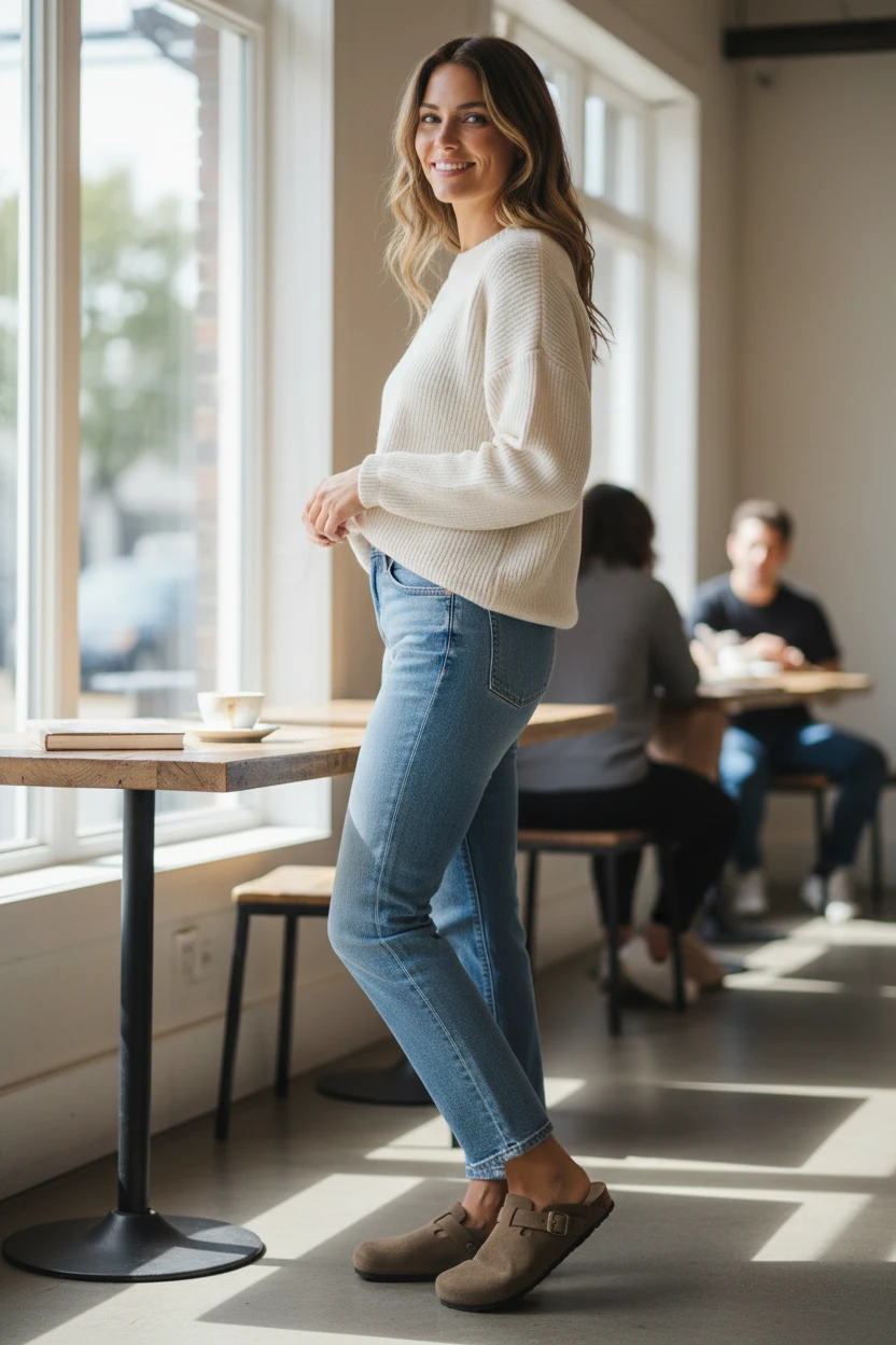 Zueco hebilla Autenti mod. 355 de Serraje en castaño