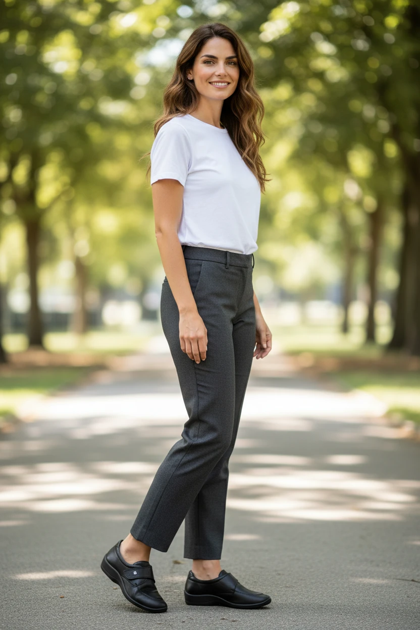 Zapato negro velcro Calzados Reno mod. 4626 de Lytech en negro