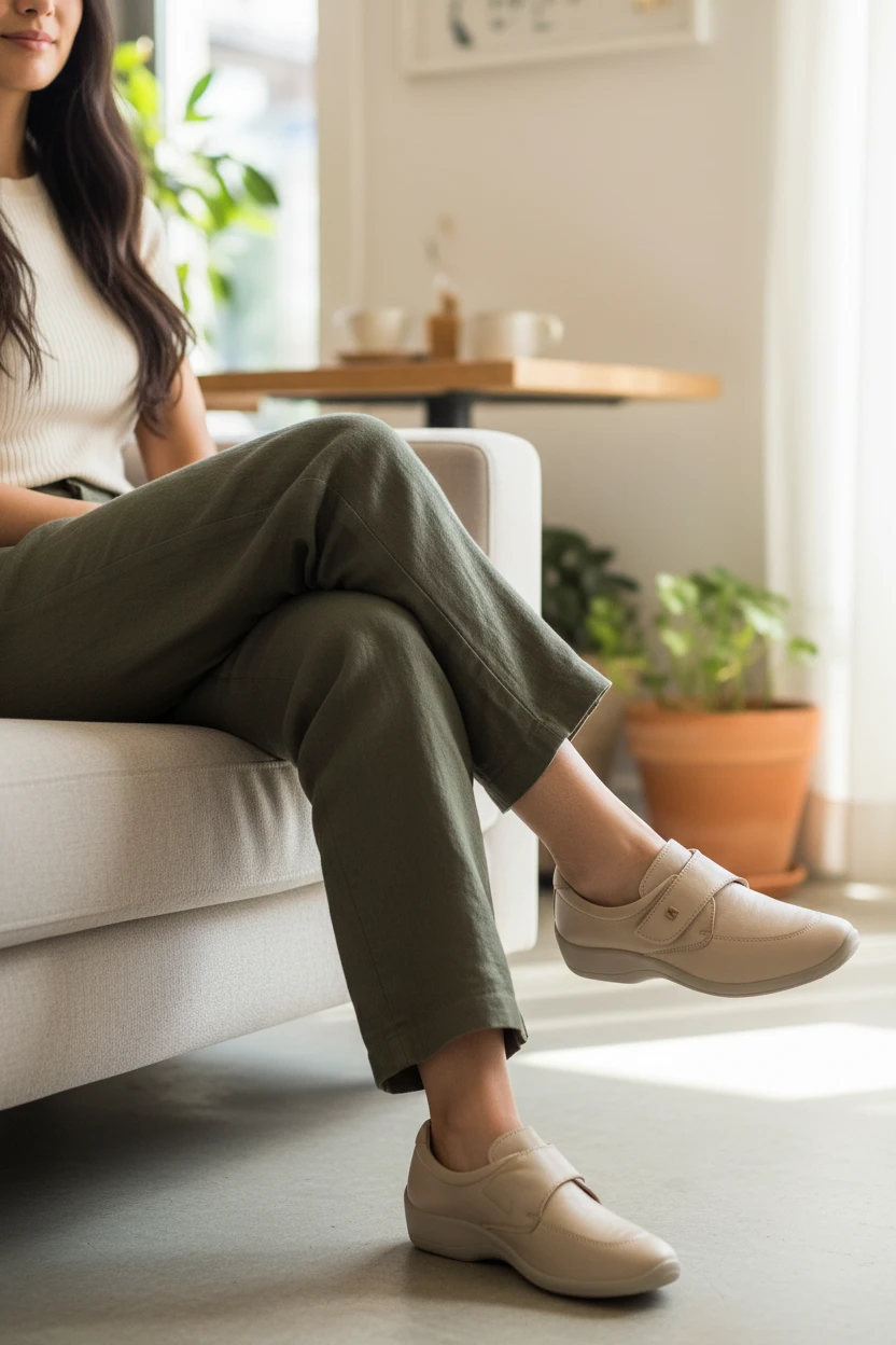 Zapato velcro taupe Calzados Reno mod. 4626 de Lytech en taupe