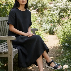 Sandalia adorno empeine Calzados Reno mod. 1234804 de Piel en azul marino