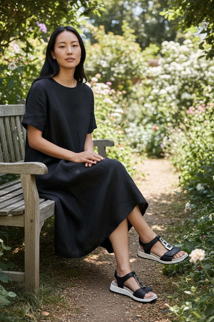 Sandalia adorno empeine Calzados Reno mod. 1234804 de Piel en azul marino