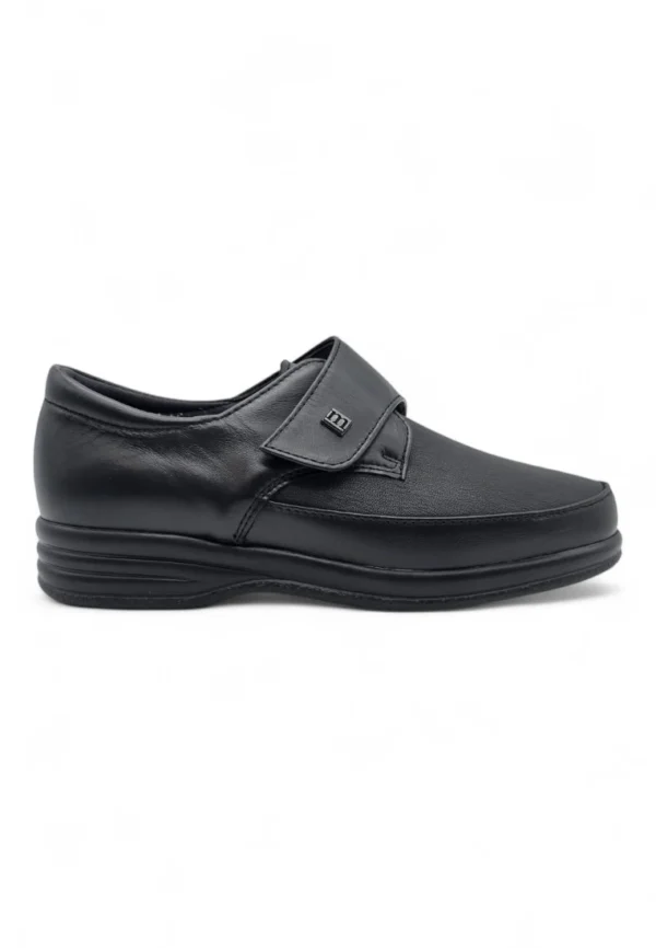 Zapato extra ancho velcro Calzados Reno mod. 942001 de Piel Napa Elást en negro - Imagen 2