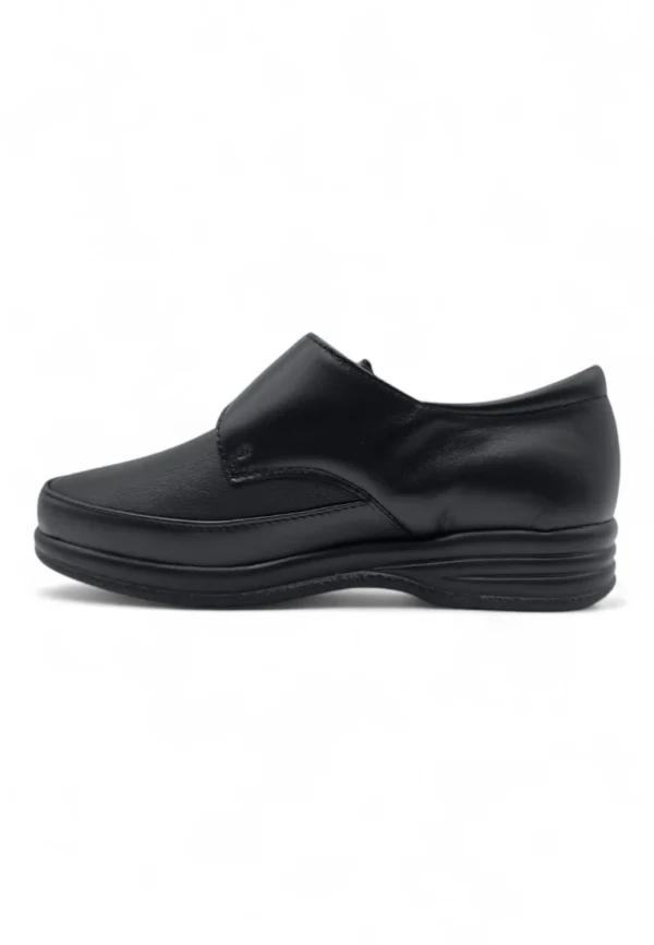 Zapato extra ancho velcro Calzados Reno mod. 942001 de Piel Napa Elást en negro - Imagen 4