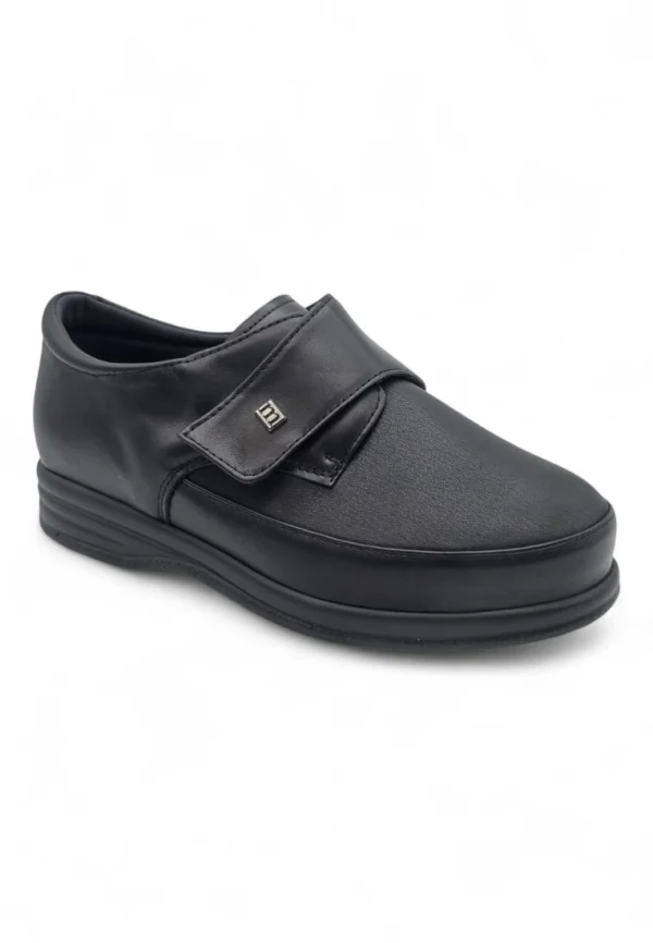 Zapato extra anch Calzados Reno mod. 502001 de Piel Napa Elást en negro - Imagen 3