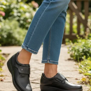 Zapato velcro negro Calzados Reno mod. 252015 de Piel Napa Elást en negro