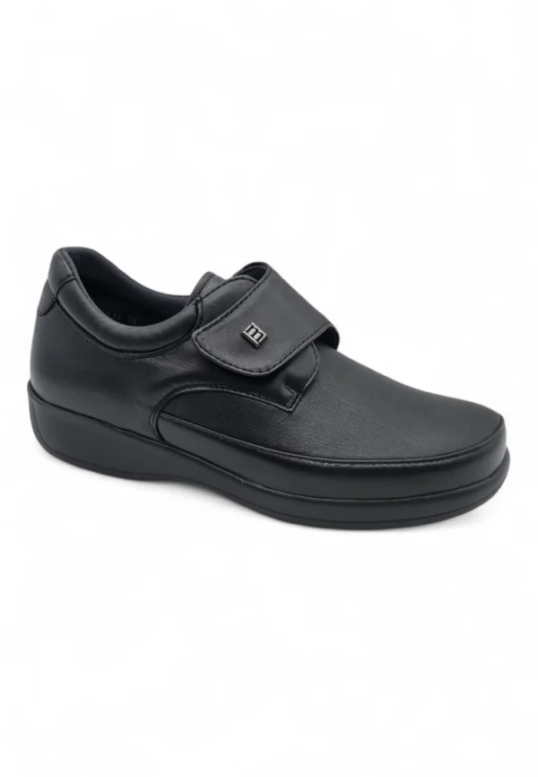 Zapato velcro negro Calzados Reno mod. 252015 de Piel Napa Elást en negro - Imagen 3