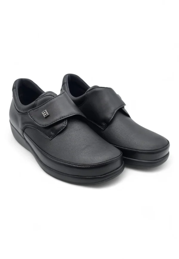 Zapato velcro negro Calzados Reno mod. 252015 de Piel Napa Elást en negro - Imagen 6