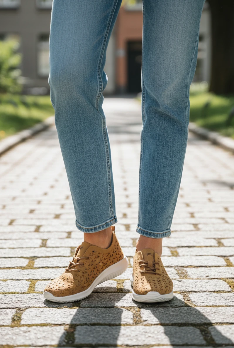 Deportivas caladas Eoligeros – Eco Ligeros mod. LIBERTE de Microfibra en cuero