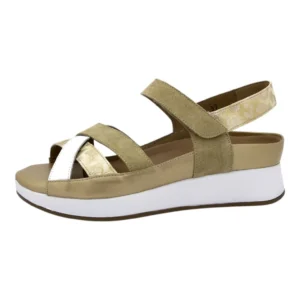 Sandalia combinada Calzados Reno mod. 250424 de Piel en oro