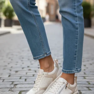 Sneaker cuña Tamaris mod. 23721 de Piel en beig