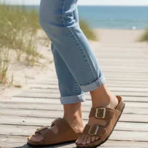 Sandalia hebillas Autenti mod. 0747 de Serraje en marron