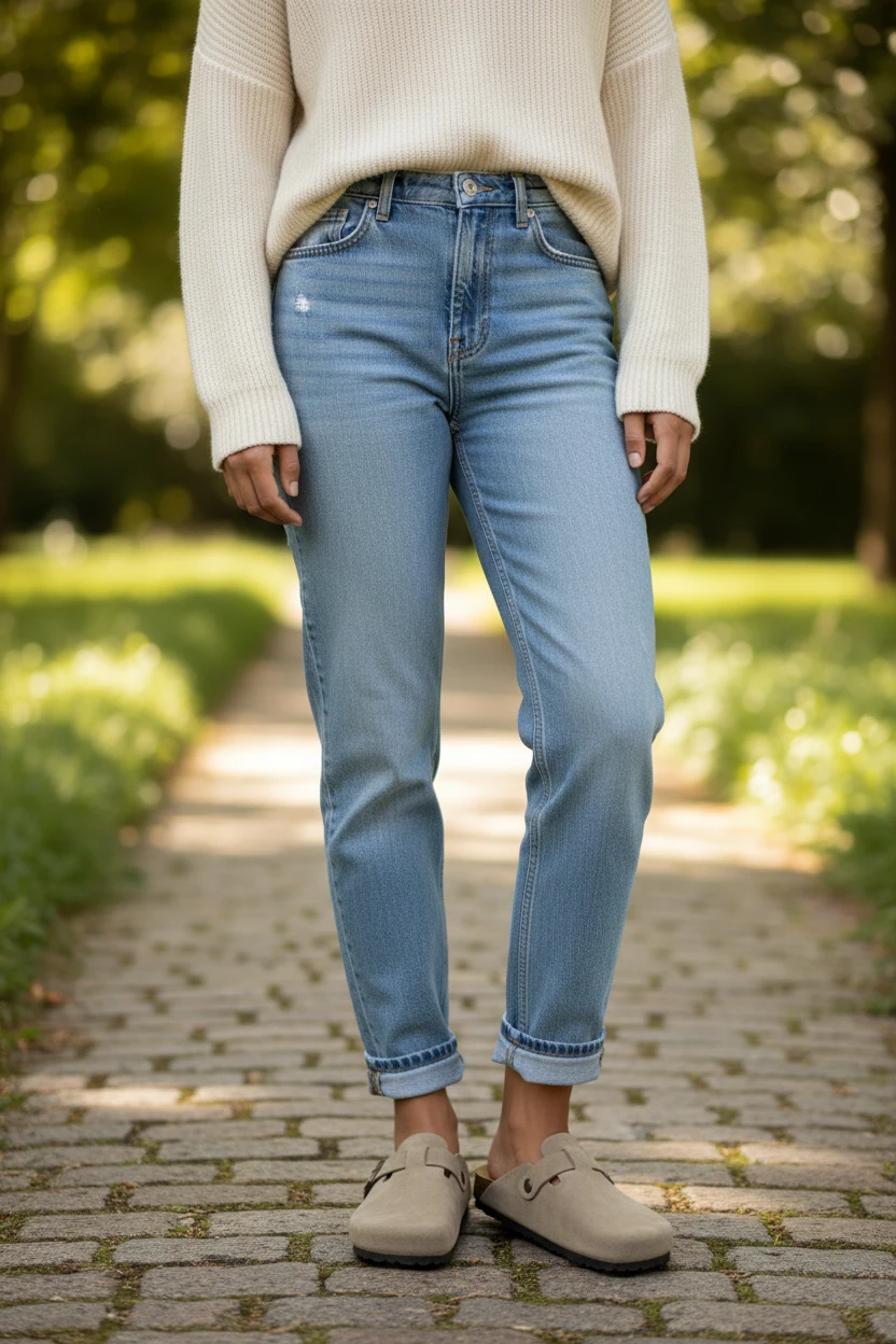 Zueco hebillas Autenti mod. 355 de Serraje en taupe