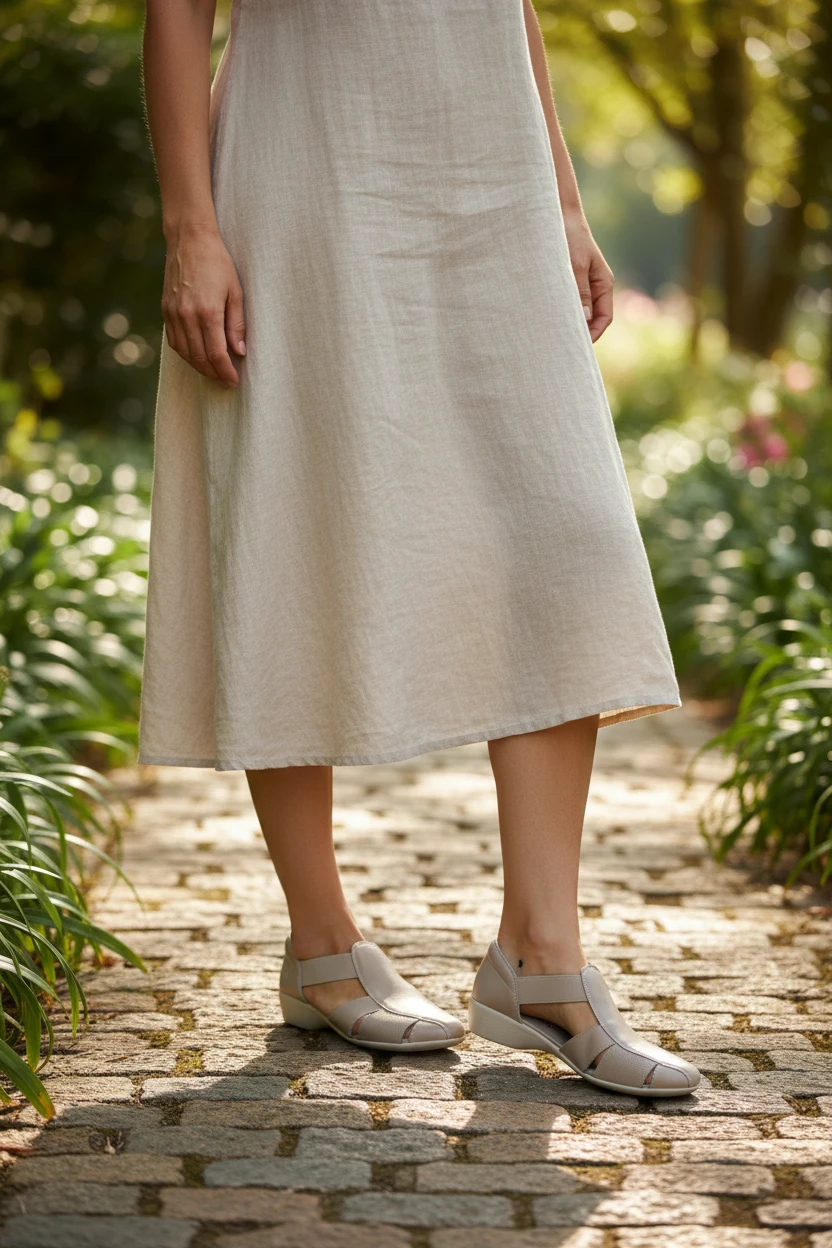 Cangrejera confort Calzados Reno mod. 2506 de Piel en beig