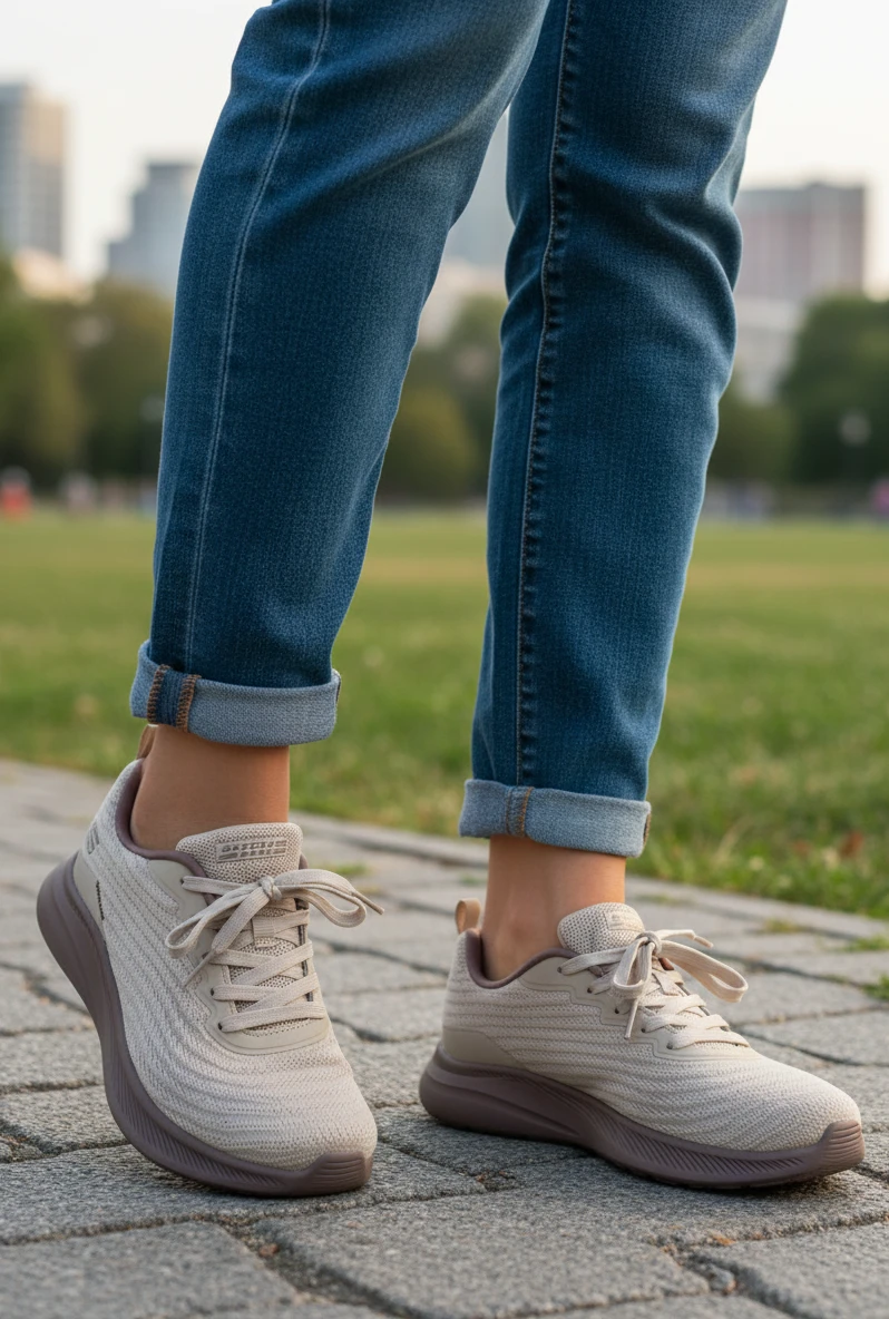 Skechers bobs moda flex Skechers mod. 117731 de Malla Técnica en nude