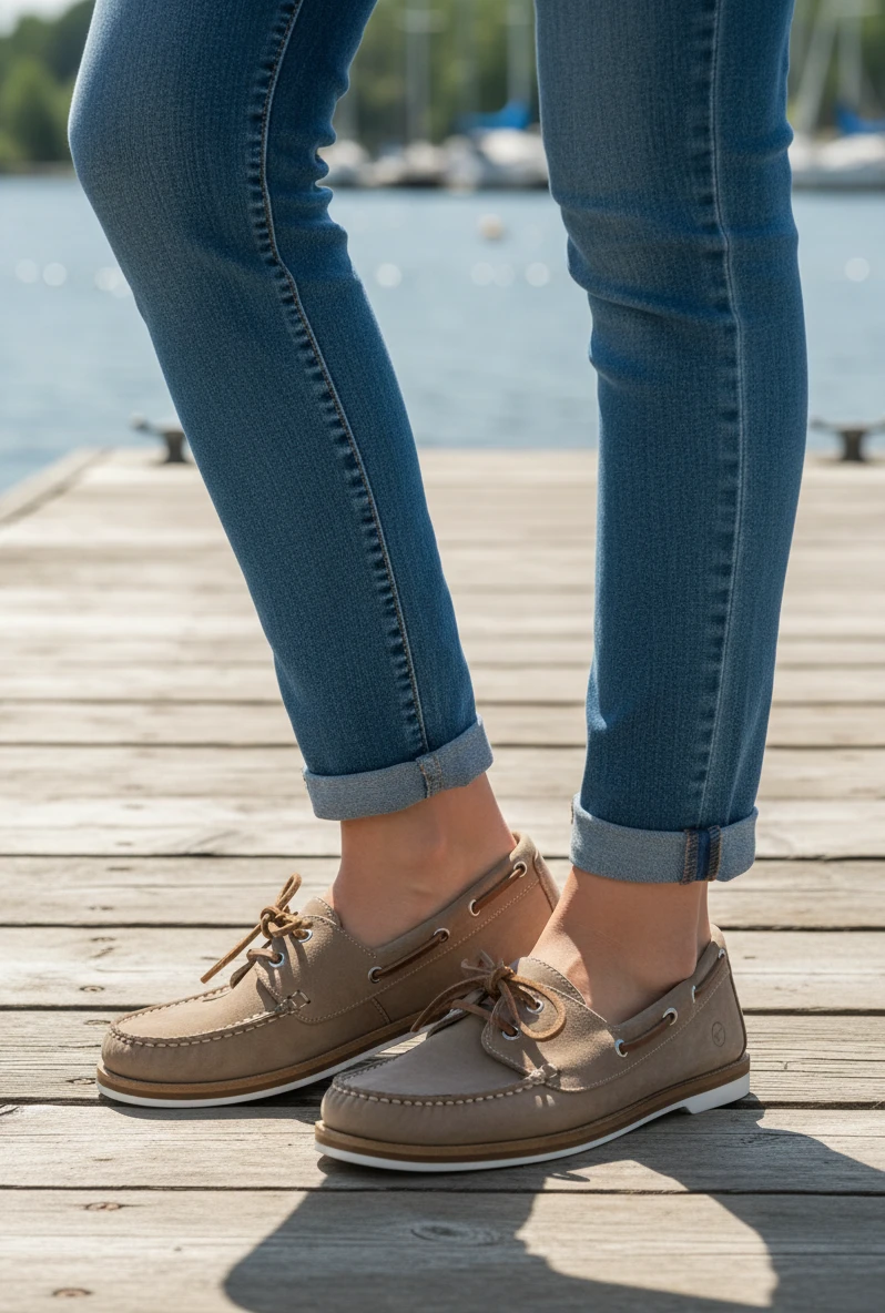 Nautico cordón Tamaris mod. 23616-42-341 de Nobuck en taupe