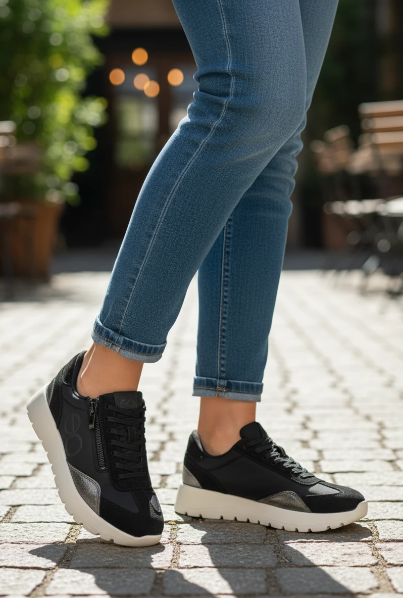 Deportiva Eoligeros – Eco Ligeros mod. DEMI de Microfibra en negro