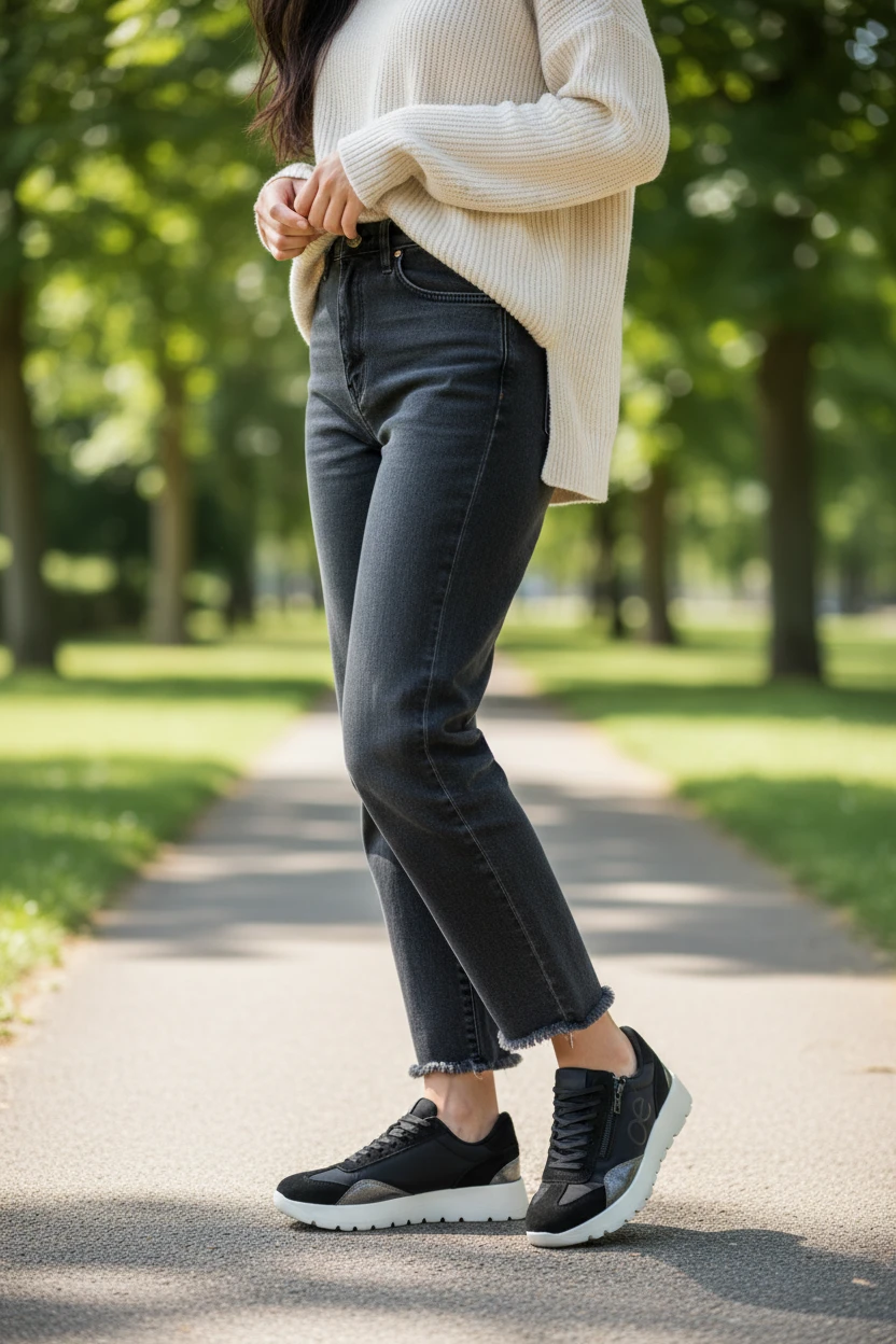 Deportiva Eoligeros – Eco Ligeros mod. DEMI de Microfibra en negro