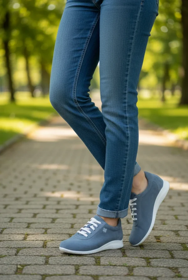Deportivas barefoot Calzados Reno mod. 250901 de Ante en azul