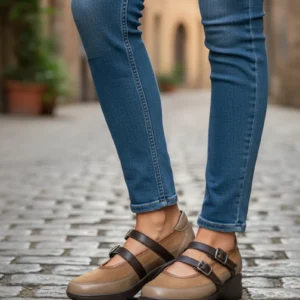 Mercedita combinada Calzados Reno mod. 255861 de Piel en taupe