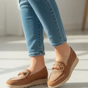 Mocasin Tamaris mod. 24628 de Nobuck en cuero