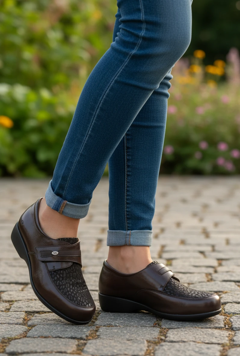 Zapato confort Calzados Reno mod. 86180 de Piel Napa Elást en marron