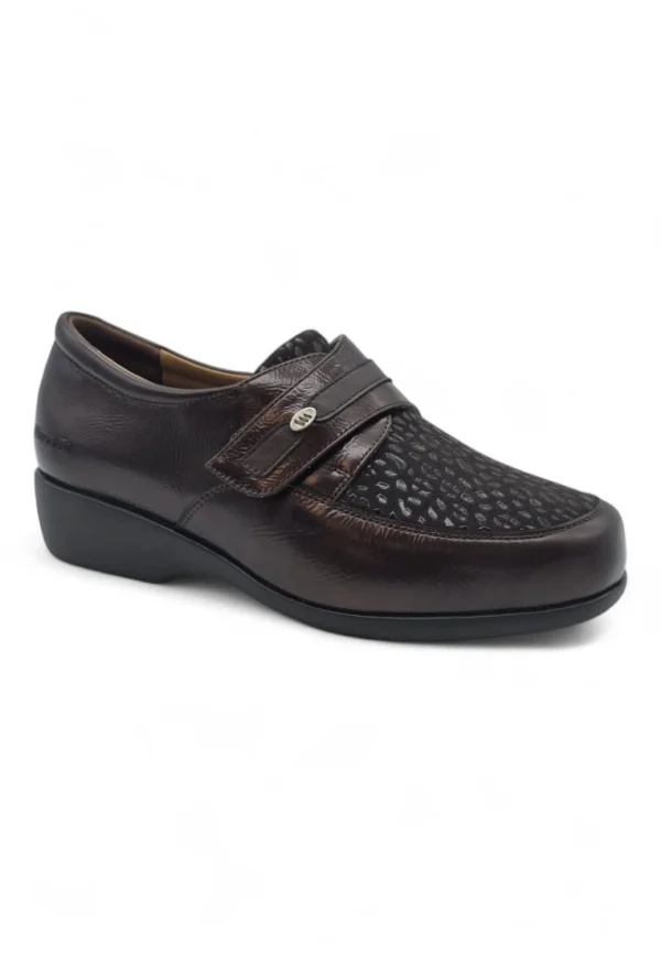 Zapato confort Calzados Reno mod. 86180 de Piel Napa Elást en marron - Imagen 3