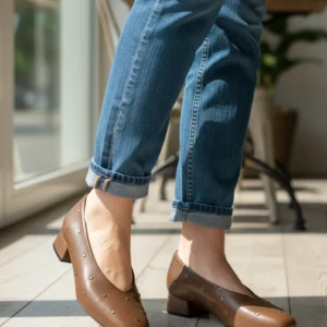 Zapato tachuelas Calzados Reno mod. 4525 de Piel en castaño