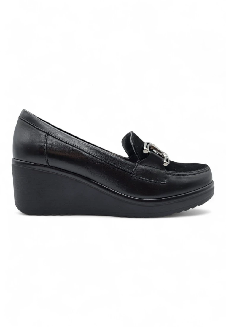 Mocasón cuña Calz. Pitillos S.a. mod. 20238 de Piel en negro