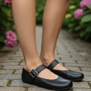 Mercedita barefoot Coquette mod. 4394 de Piel en negro
