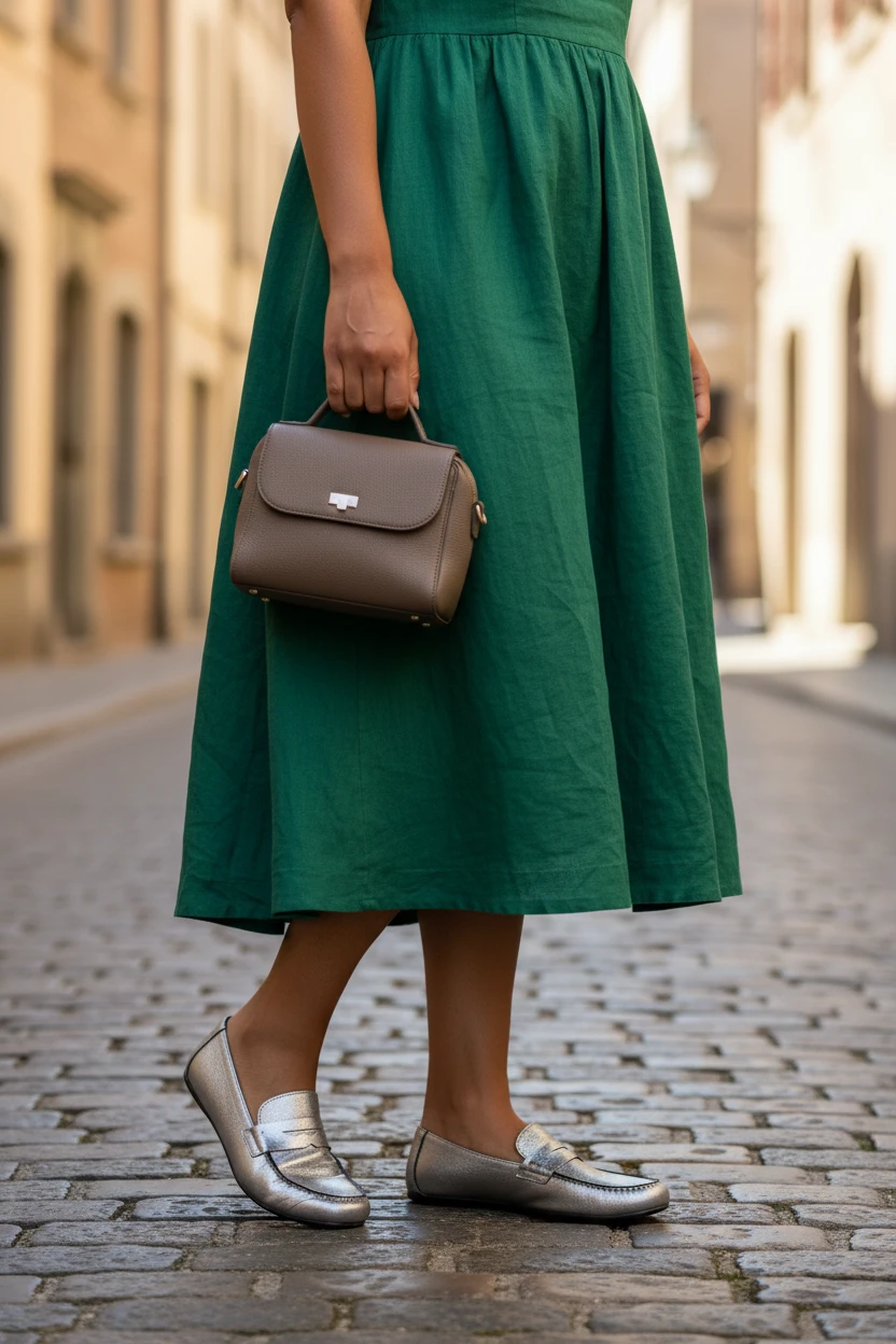 Mocasin barefoot Coquette mod. 4395 de Piel en gris