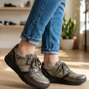 Zapatilla casual terapeutica Mephisto S.a. mod. IZAE de Piel en marron-taupe