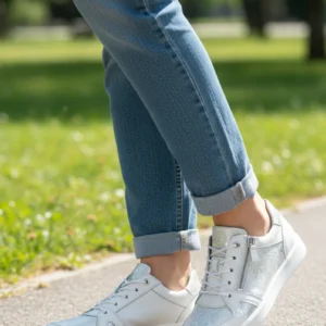 Zapatilla casual snake Calzados Reno mod. 1223914 de Piel en blanco