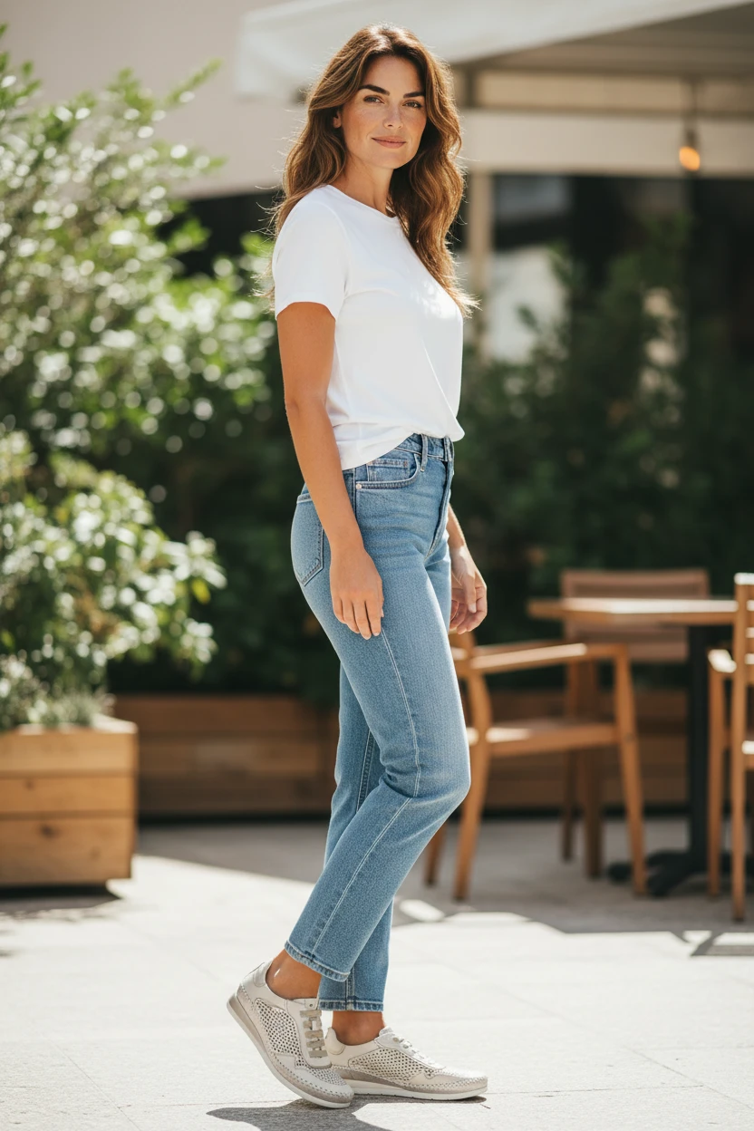 Casual combi picado Fluchos mod. 2143 de Piel en beig