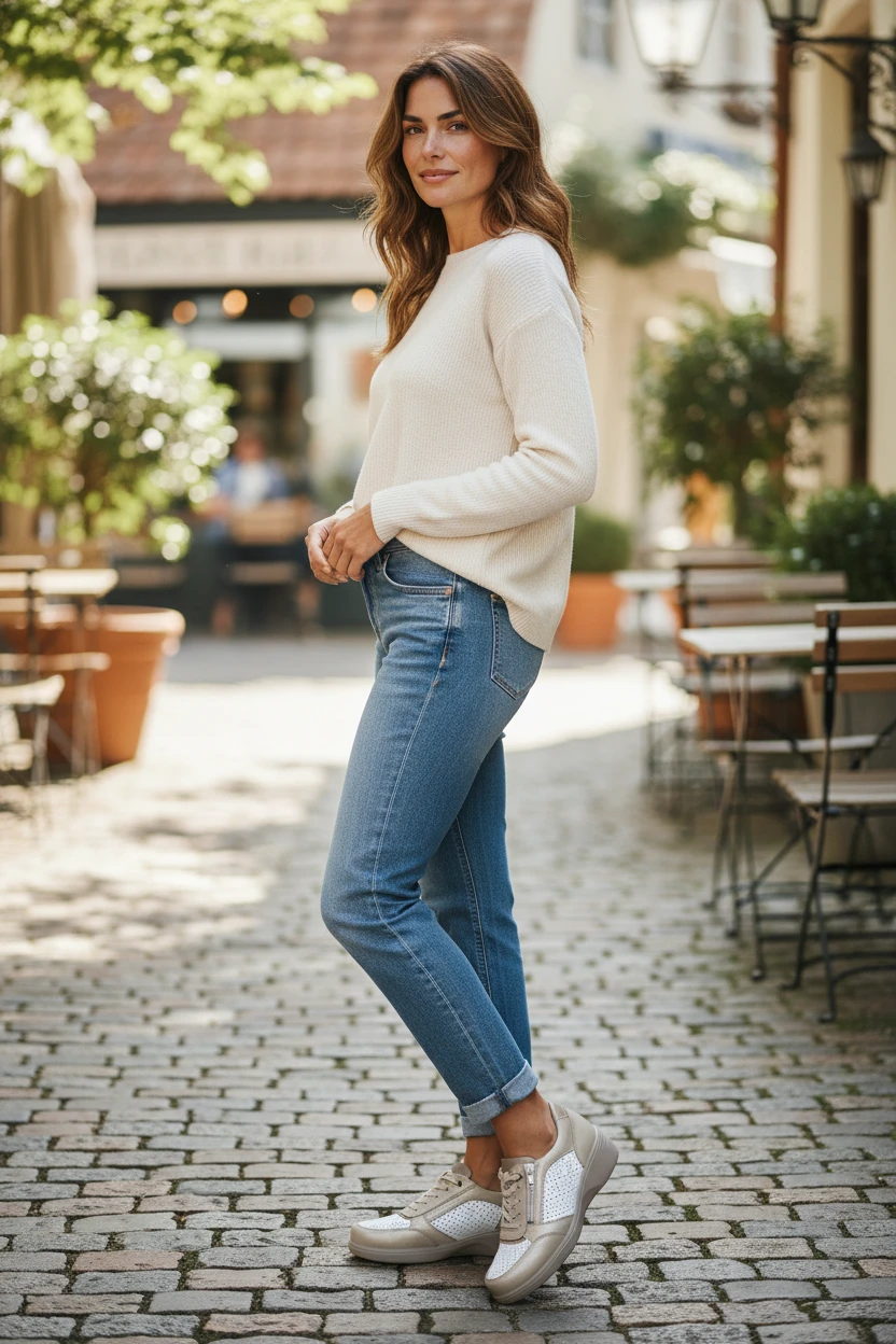 Zapato confort picado Calzados Reno mod. 52521 de Piel en hielo-oro