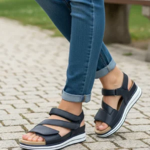Sandalia para plantillas Calzados Reno mod. 661 de Piel en azul