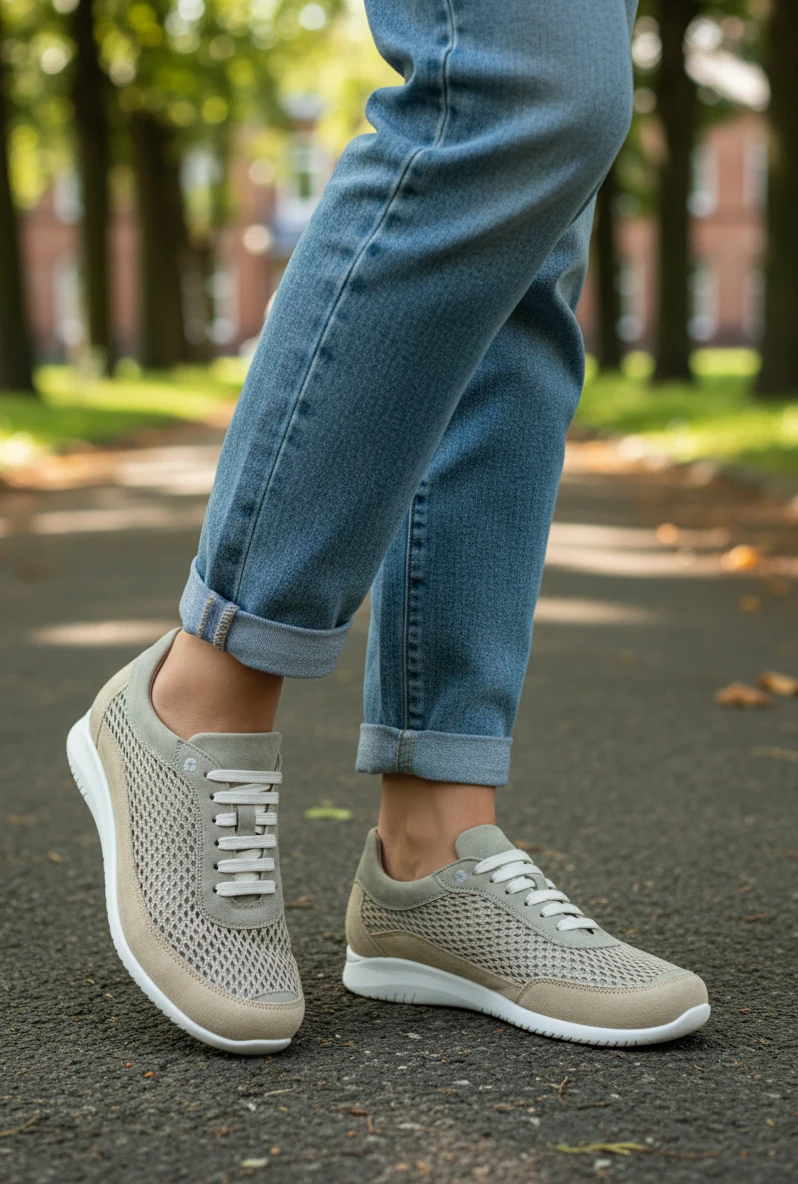 Zapatilla rejilla barefoot Calzados Reno mod. 260996 de Ante en arena