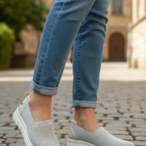 Zapato confort calcetin Calzados Reno mod. AMD30034 de Malla en beig