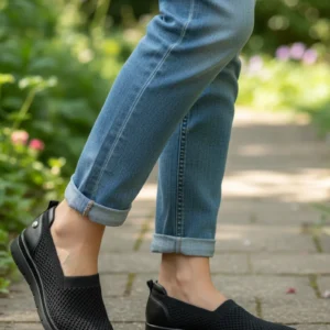 Zapato confort calcetin Calzados Reno mod. AMD30034 de Malla en negro