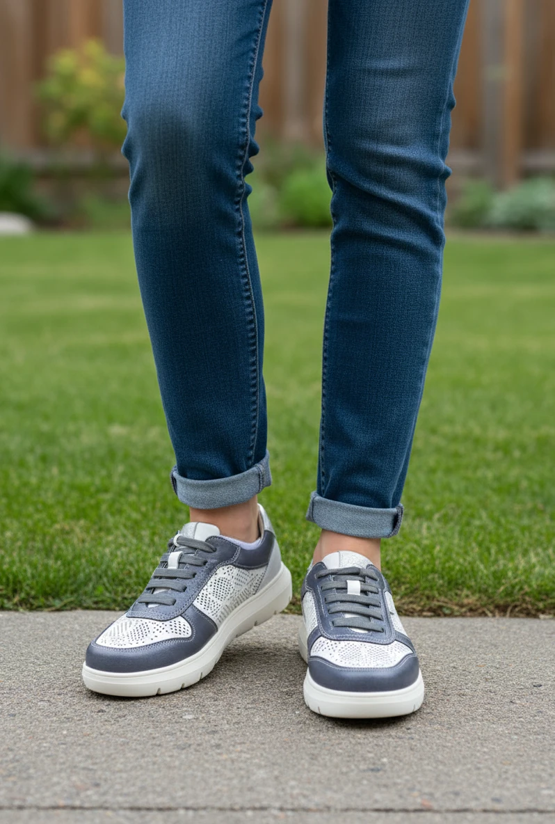 Zapato casual elasticos troque Calzados Reno mod. AHI30062 de Microfibra en azul