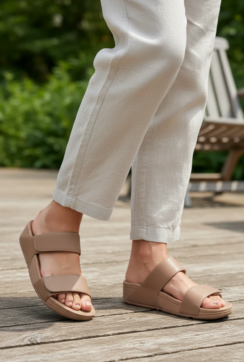 Sandalia piel ajustable Fitflop mod. FV6-592 de Piel en cuero