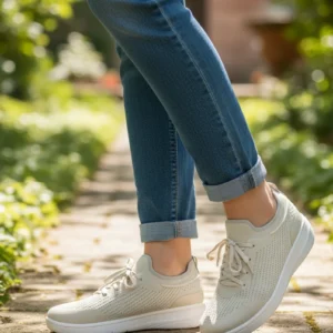 Zapatilla de punto sin cordon Fitflop mod. JH9-A99 de Malla Técnica en beig