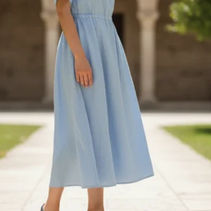 Sandalia con bordados Pitillos mod. 11053 de Piel en azul marino