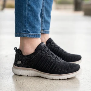 Skechers virtue extra ancho Skechers mod. 104424W de Licra en negro