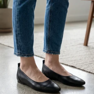 Bailarina plana Calzados Reno mod. 22100 de Piel en negro